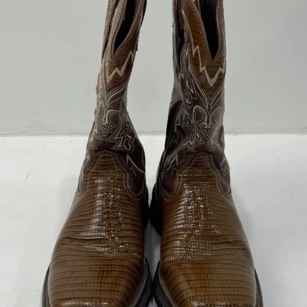 Durango Brown 10” western Boots with Bold Stitching - Picture 5 of 5